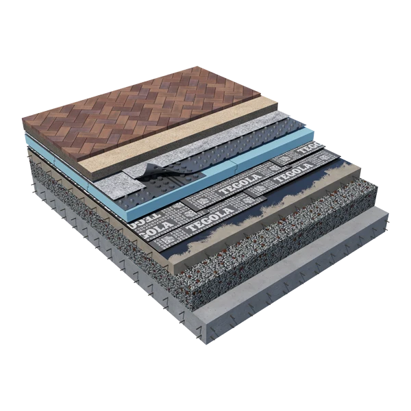 Инверсионная эксплуатируемая кровля под пешеходную нагрузку